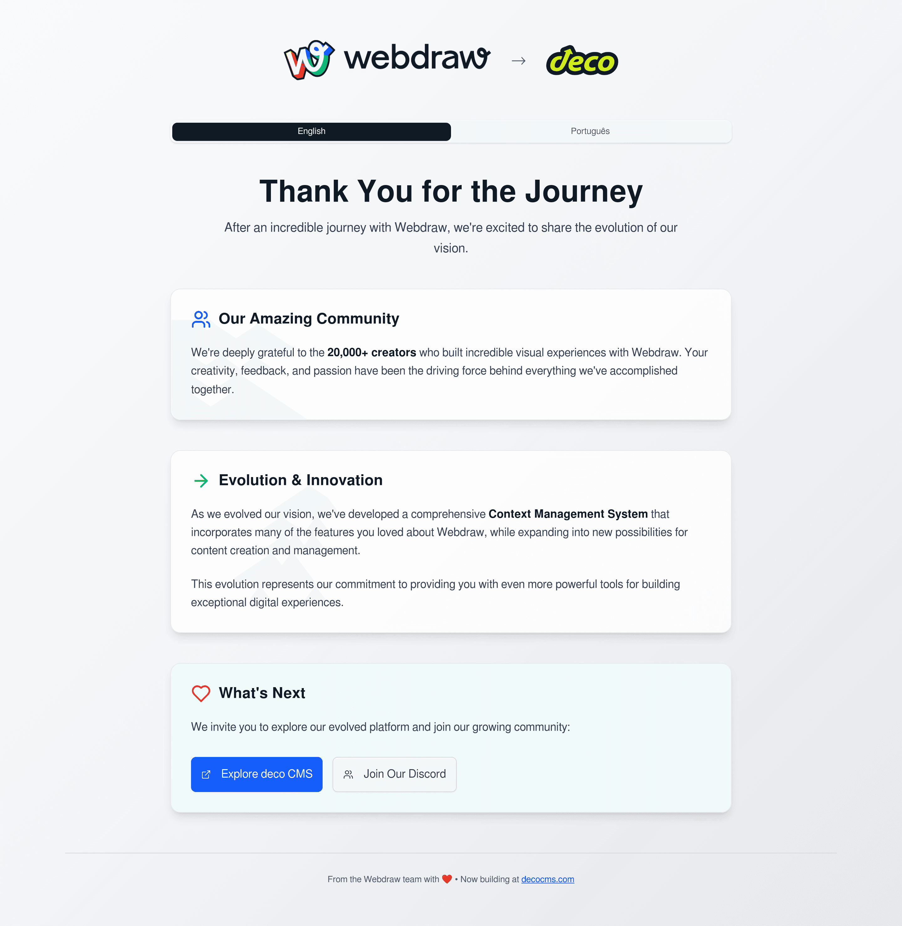 Webdraw Beta landing page screenshot