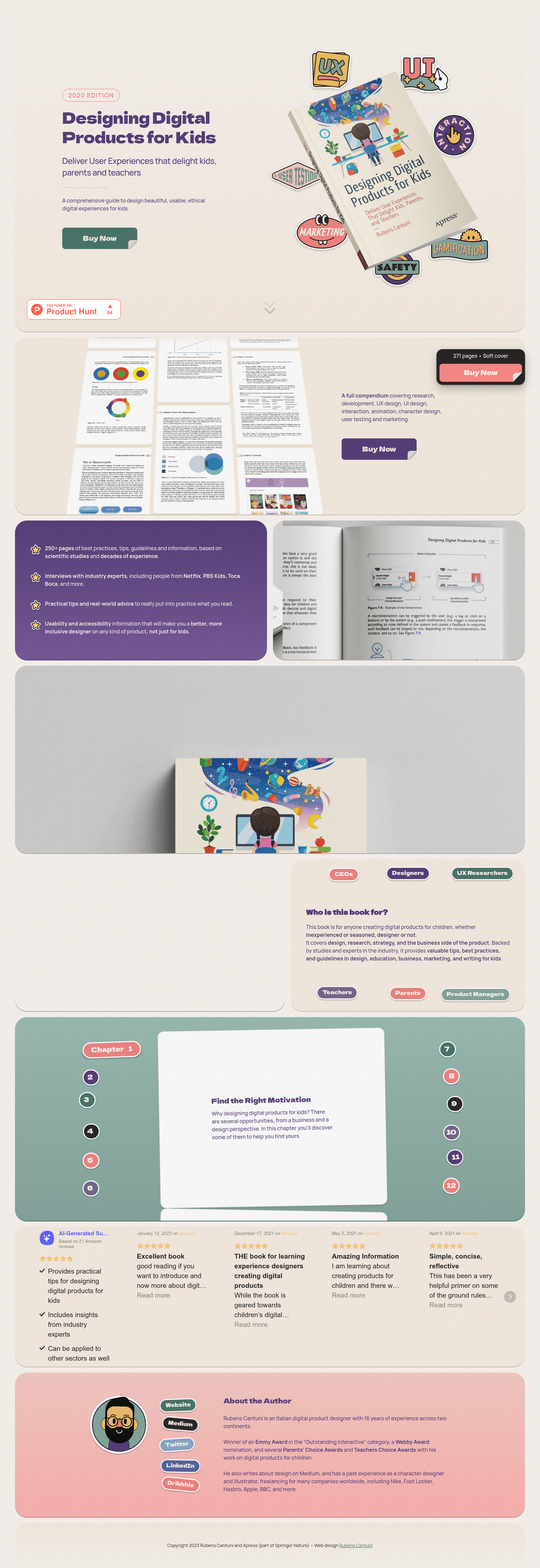 Designing Digital Products for Kids landing page screenshot