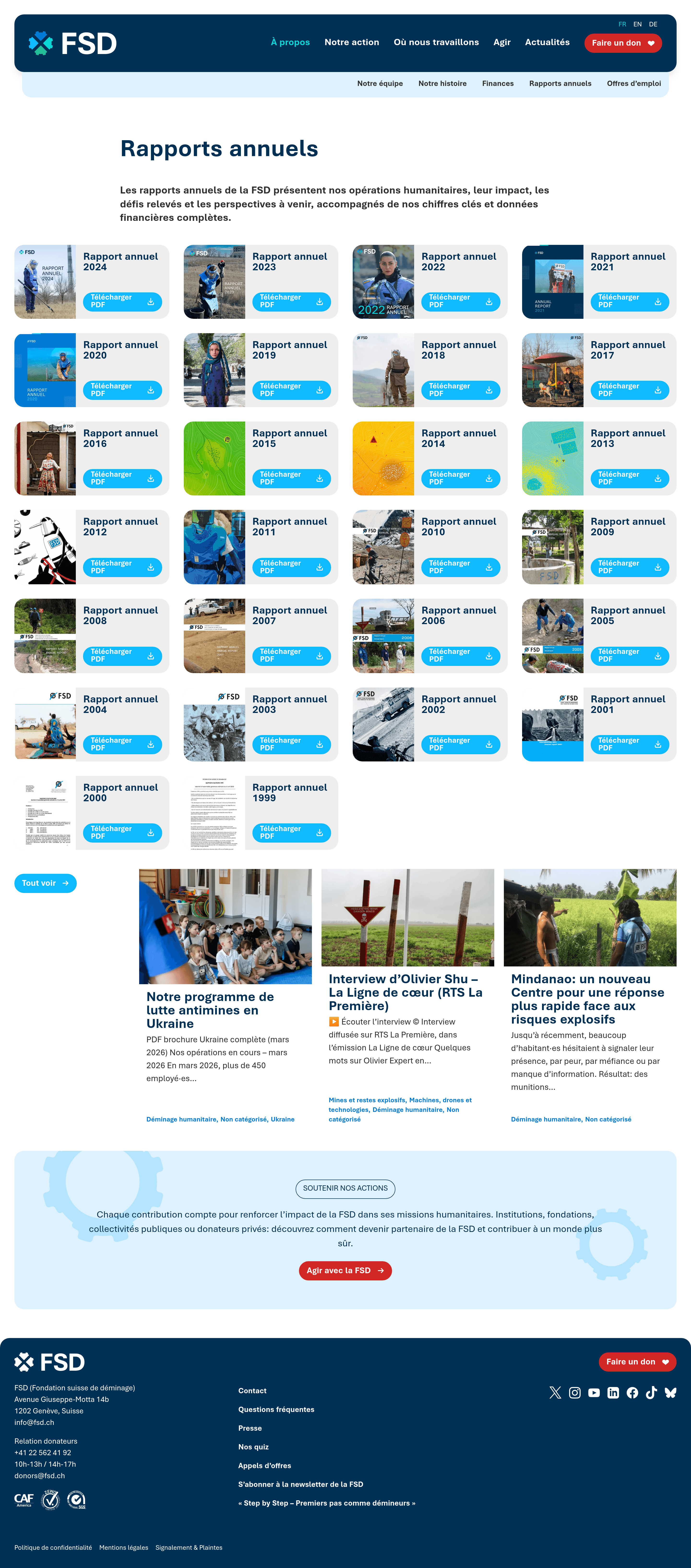 FSD 2020 Annual Report landing page screenshot