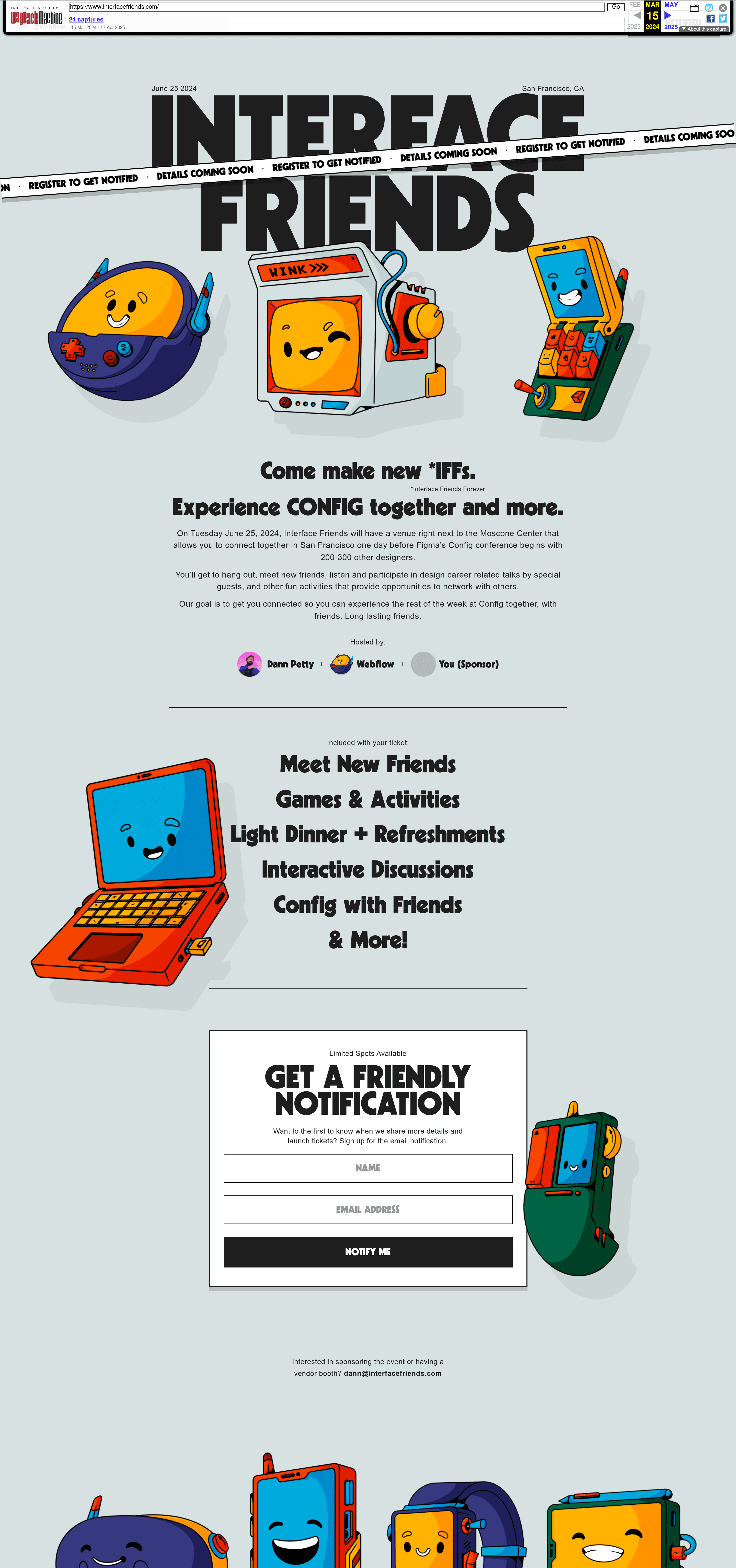 Interface Friends at Config landing page screenshot