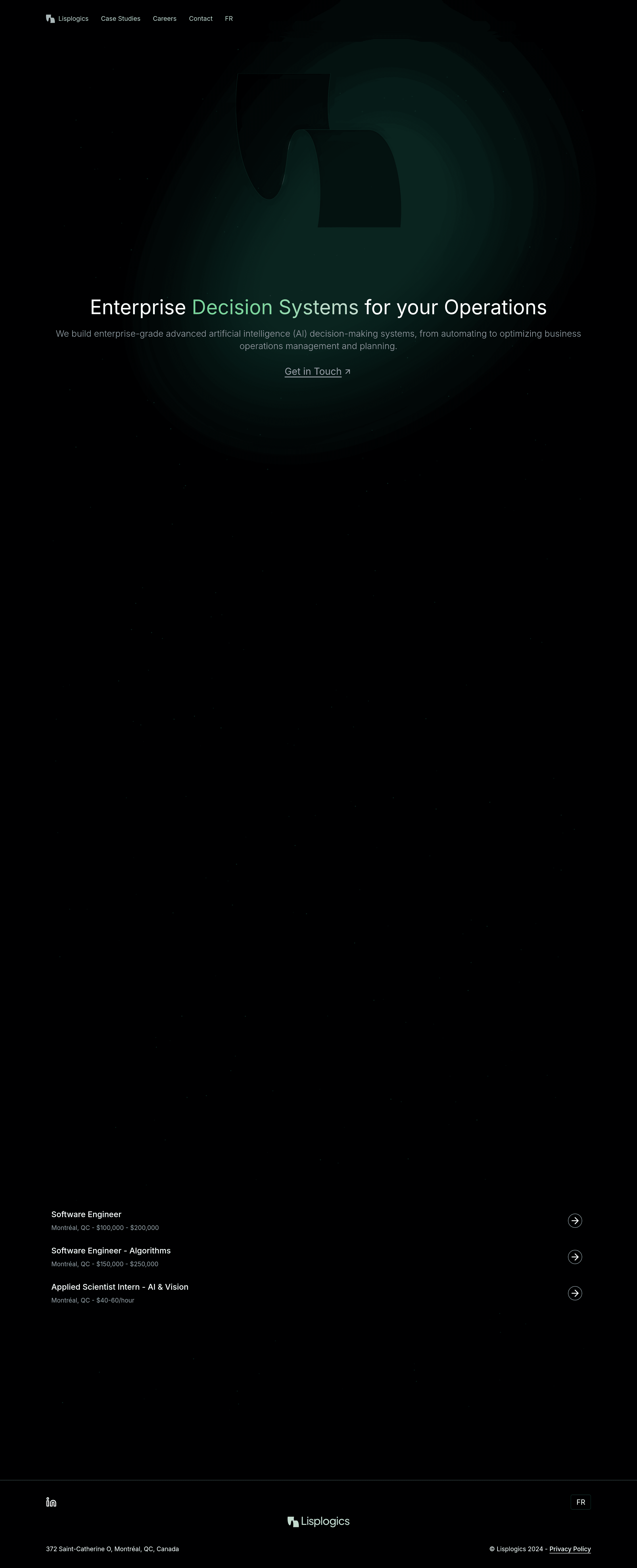 Lisplogics landing page screenshot