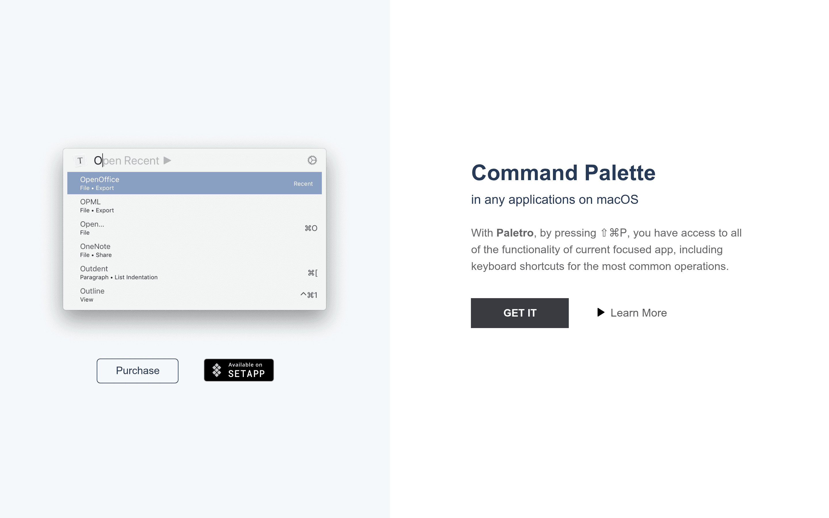 Paletro landing page screenshot