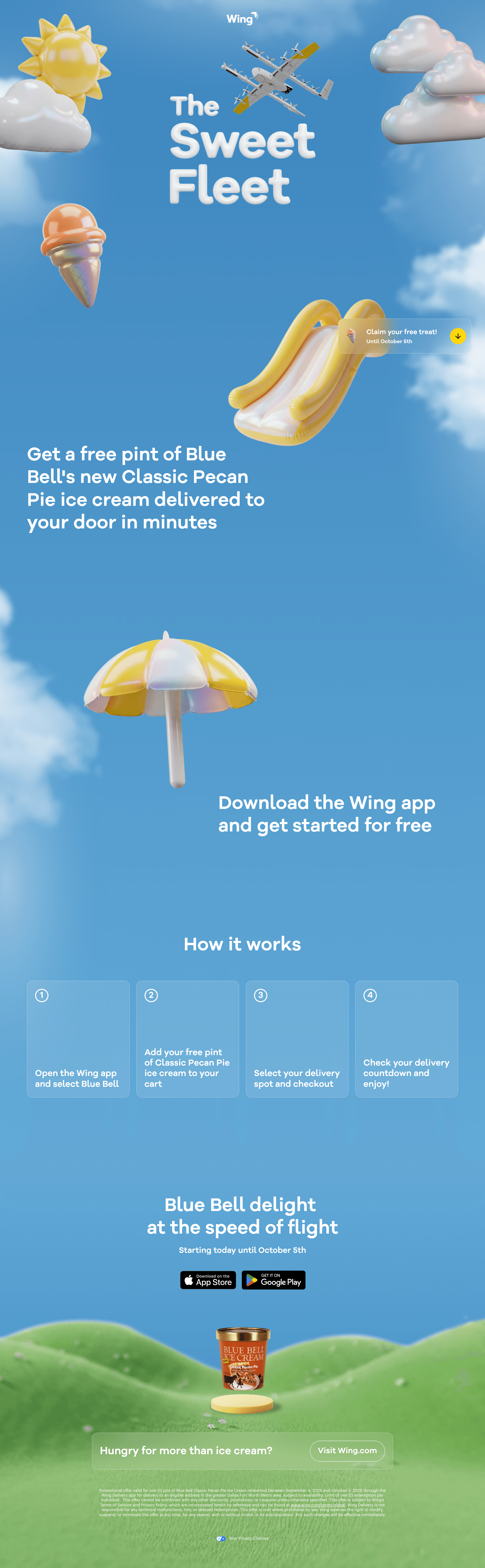 Sweet Fleet landing page screenshot